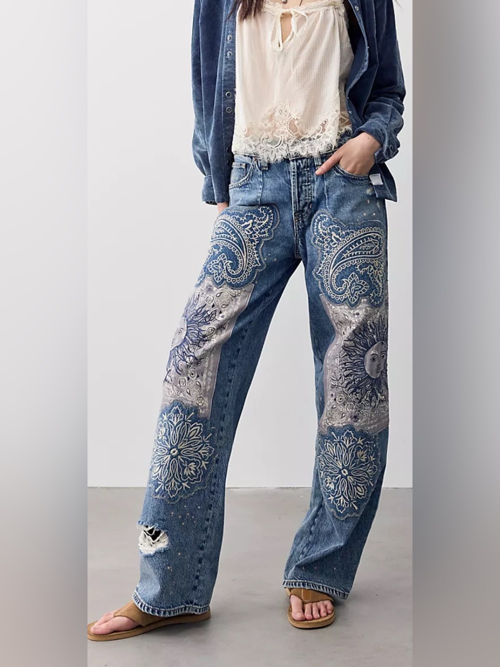FREE PEOPLE *REVERIE PATCHWORK”
*NWT $298.00 *SIZE: 27
COLOR: VINTAGE SOUL